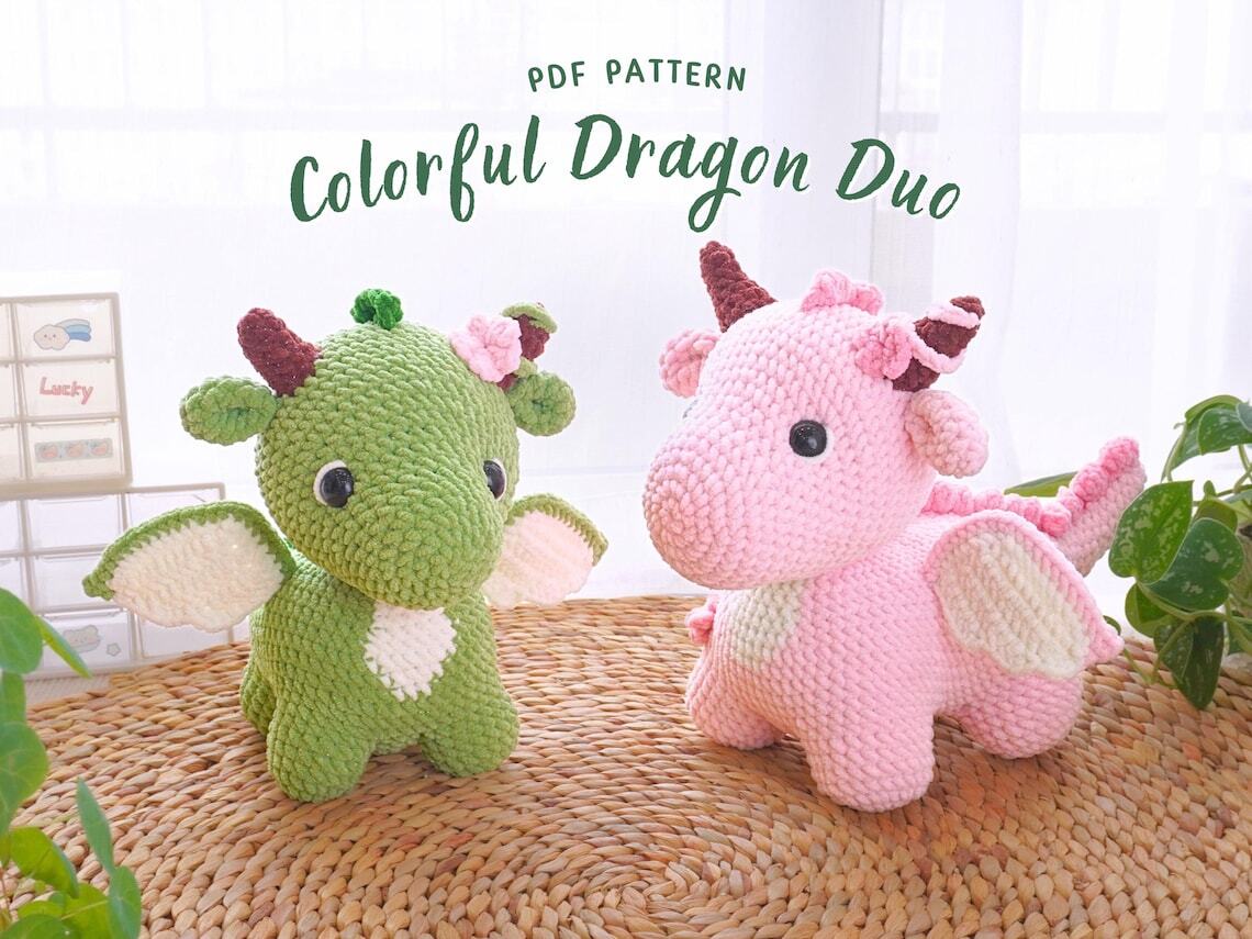 Colorful Dragon Crochet Patterns Bundle