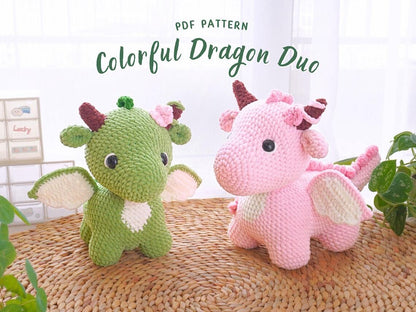 Colorful Dragon Crochet Patterns Bundle